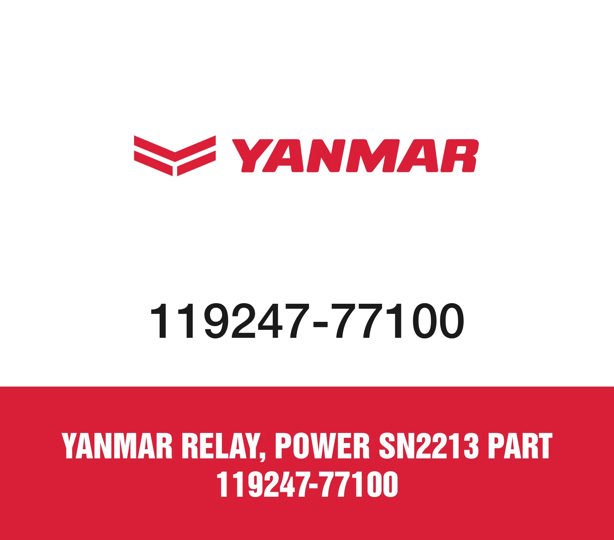 Yanmar RELAY, POWER SN2213 Part 119247-77100