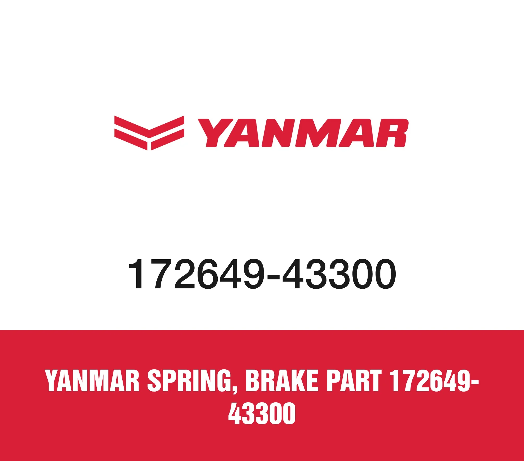 Yanmar SPRING, BRAKE Part 172649-43300