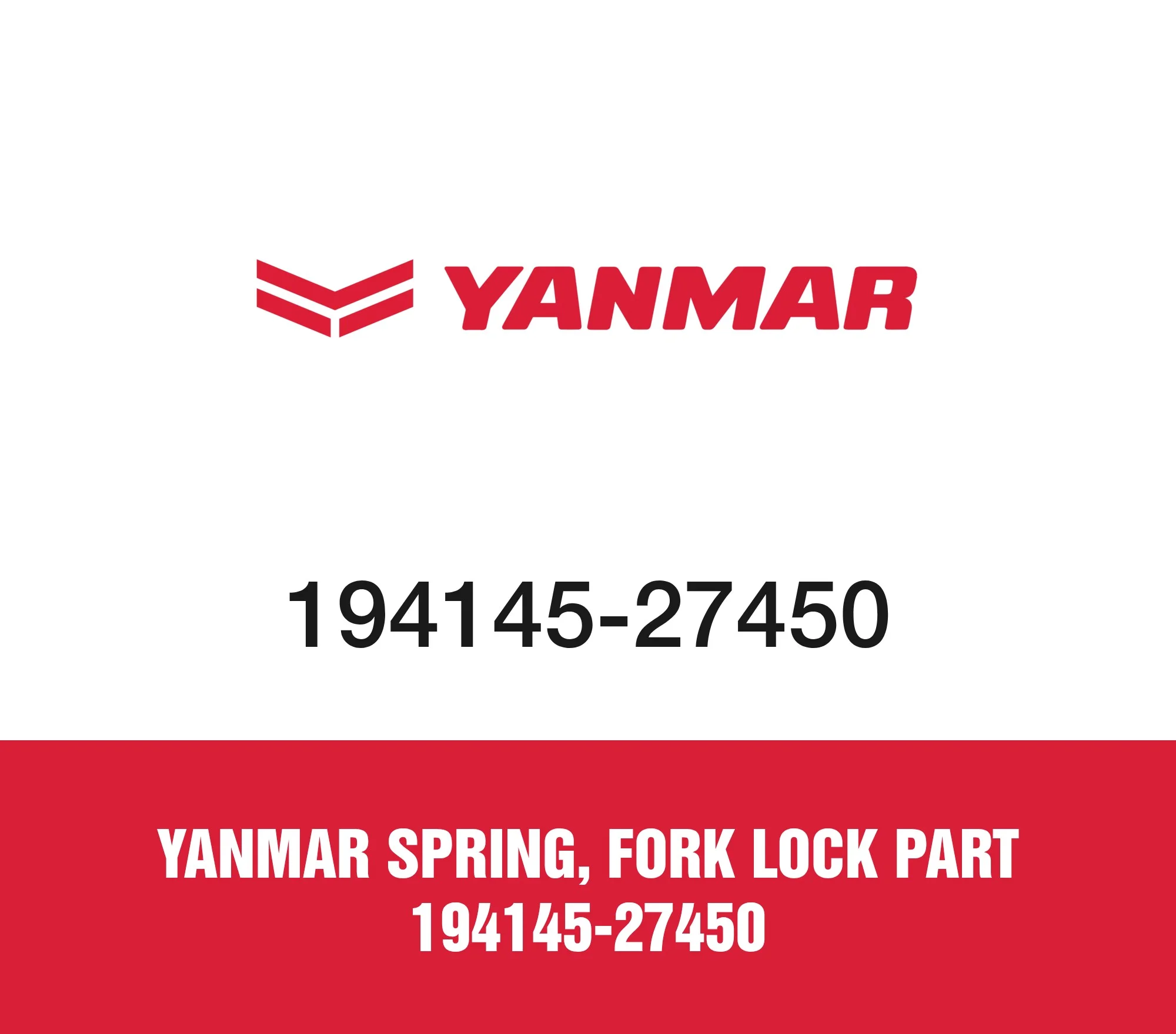 Yanmar SPRING, FORK LOCK Part 194145-27450
