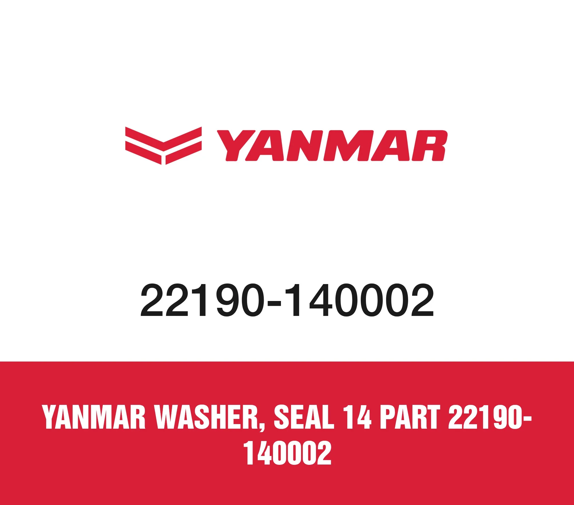 Yanmar WASHER, SEAL 14 Part 22190-140002
