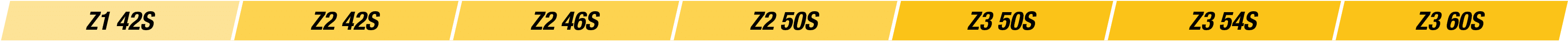Z1 42S,Z2 42S,Z2 46S,Z2 50S,Z3 50S,Z3 54S,Z3 60S