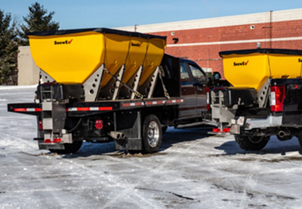 SnowEx HELIXX poly hopper spreaders